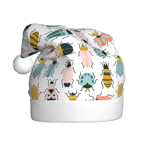 Kuilepa Weihnachtsmütze mit buntem Insekten, Weihnachtsmannmütze, Weihnachtsmütze für Erwachsene, verdickte Weihnachtsmützen für Weihnachten, Neujahr, Urlaub, Partyzubehör Kuilepa Weihnachtsmütze mit buntem Insekten, Weihnachtsmannmütze, Weihnachtsmütze für Erwachsene, verdickte Weihnachtsmützen für Weihnachten, Neujahr, Urlaub, Partyzubehör von Kuilepa