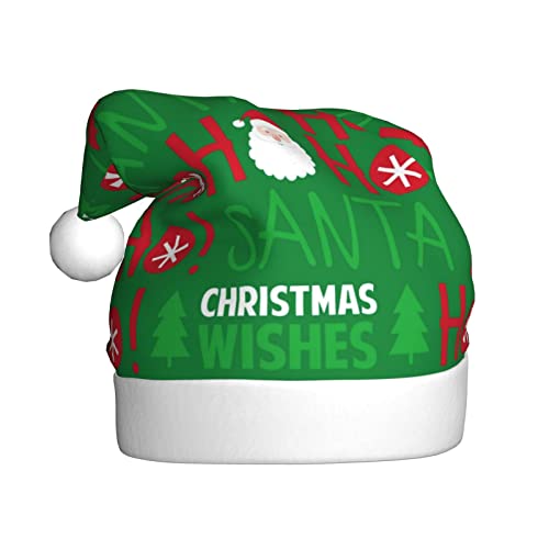 Kuilepa Weihnachtsmütze mit niedlichem Weihnachtsmann-Druck, Weihnachtsmütze für Erwachsene, verdickte Weihnachtsmannmützen für Weihnachten, Neujahr, Urlaub, Partyzubehör von Kuilepa