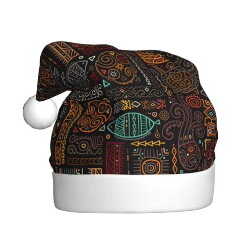 Kuilepa Weihnachtsmütze mit polynesischen Schildkröten, Weihnachtsmannmütze, Weihnachtsmütze für Erwachsene, verdickte Weihnachtsmannmützen für Weihnachten, Neujahr, Urlaub, Partyzubehör von Kuilepa