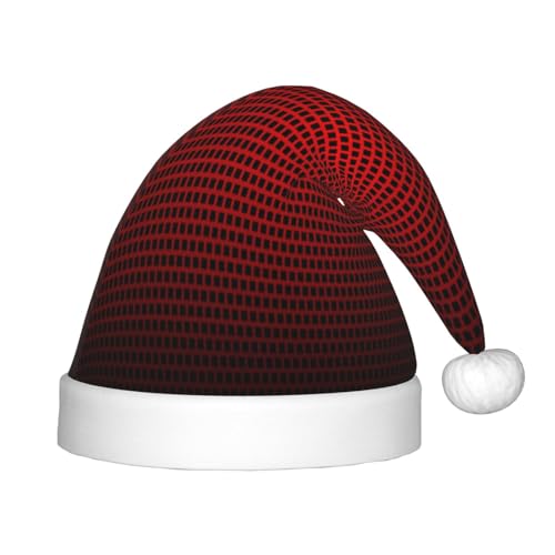 Kuilepa Weihnachtsmütze mit rotem geometrischem Muster, Weihnachtsmütze für Kinder, Unisex, bequeme Weihnachtsmützen für Weihnachten, Neujahr, Feiertage, Partyzubehör von Kuilepa