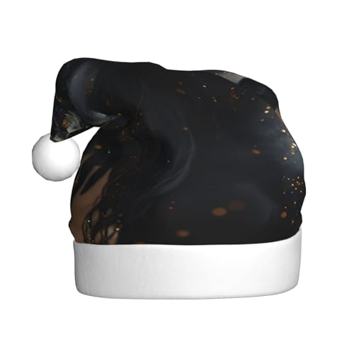 Kuilepa Weihnachtsmütze mit schwarz-goldenem Pferdedruck, Weihnachtsmannmütze, Weihnachtsmütze für Erwachsene, verdickte Weihnachtsmannmützen für Weihnachten, Neujahr Kuilepa Weihnachtsmütze mit schwarz-goldenem Pferdedruck, Weihnachtsmannmütze, Weihnachtsmütze für Erwachsene, verdickte Weihnachtsmannmützen für Weihnachten, Neujahr von Kuilepa