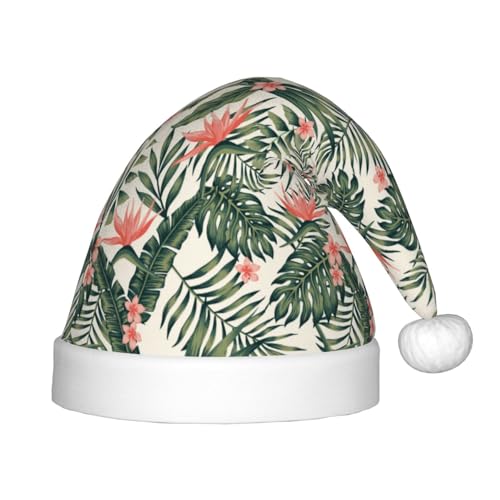 Kuilepa Weihnachtsmütze mit tropischem Druck, Weihnachtsmütze für Kinder, bequeme Unisex-Weihnachtsmützen für Weihnachten, Neujahr, festliche Partyzubehör von Kuilepa