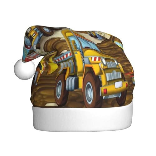 Kuilepa Weihnachtsmütze mit verschiedenen Baufahrzeugen, Weihnachtsmannhut, Weihnachtsmütze für Erwachsene, verdickte Weihnachtsmannmützen für Weihnachten, Neujahr Kuilepa Weihnachtsmütze mit verschiedenen Baufahrzeugen, Weihnachtsmannhut, Weihnachtsmütze für Erwachsene, verdickte Weihnachtsmannmützen für Weihnachten, Neujahr von Kuilepa