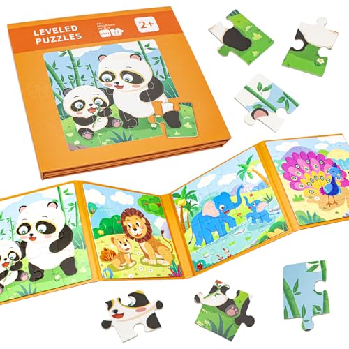 Kujinova Kinderpuzzle Magnet, 73-Teilige Magnet Puzzle Beschäftigung, Magnete Puzzle Buchen für Kinder, Puzzle Tier Puzzle für Kinder, Reisespiele Kinder Lernmagnet Geschenk für den Roadtrip Flugzeug von Kujinova