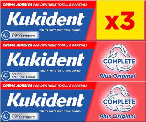 Kukident Klebecreme Complete Plus Original 35 g für Zahnfleisch und Teilzahn, leichter Minze-Geschmack, 3 Packungen Kukident Klebecreme Complete Plus Original 35 g für Zahnfleisch und Teilzahn, leichter Minze-Geschmack, 3 Packungen von Kukident