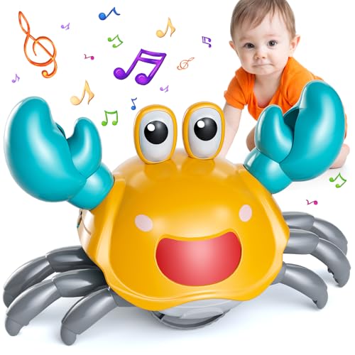 Crawling Crab Baby Spielzeug, Baby Bauch Zeit Gehen Tanzen Bewegende Krabbe Spielzeug für Babys Mädchen Jungen, Crawling Crab Baby Spielzeug Kleinkind Geburtstagsgeschenke Crawling Crab Baby Spielzeug, Baby Bauch Zeit Gehen Tanzen Bewegende Krabbe Spielzeug für Babys Mädchen Jungen, Crawling Crab Baby Spielzeug Kleinkind Geburtstagsgeschenke von KukuFun