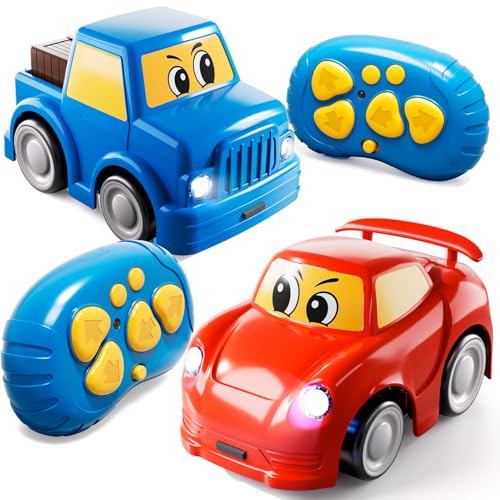 Ferngesteuertes Auto für Kleinkinder 2-4 3-5 Jahre, 2 Stück Cartoon RC Autos 2,4 GHz für Kinder, Elektrische Spielzeugautos, Weihnachts- & Geburtstagsgeschenk für Jungen & Mädchen 3 4 5 6 Jahre Ferngesteuertes Auto für Kleinkinder 2-4 3-5 Jahre, 2 Stück Cartoon RC Autos 2,4 GHz für Kinder, Elektrische Spielzeugautos, Weihnachts- & Geburtstagsgeschenk für Jungen & Mädchen 3 4 5 6 Jahre von KukuFun
