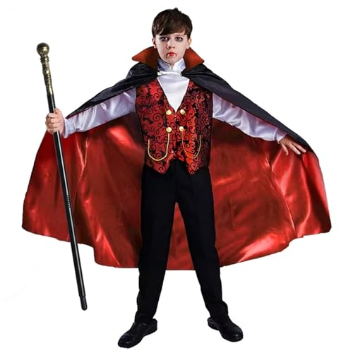 Halloween Scary Vampire Wizard Prince Bat Costumes for Kids Toddlers, Unisex Gothic Vampire Stand-Up Collar Dress Cloak Cape Robes, 3 4 5 6 7 8 9 10 Year Old Kids Boys Girls Birthday Role Party Gifts Halloween Scary Vampire Wizard Prince Bat Costumes for Kids Toddlers, Unisex Gothic Vampire Stand-Up Collar Dress Cloak Cape Robes, 3 4 5 6 7 8 9 10 Year Old Kids Boys Girls Birthday Role Party Gifts von KukuFun