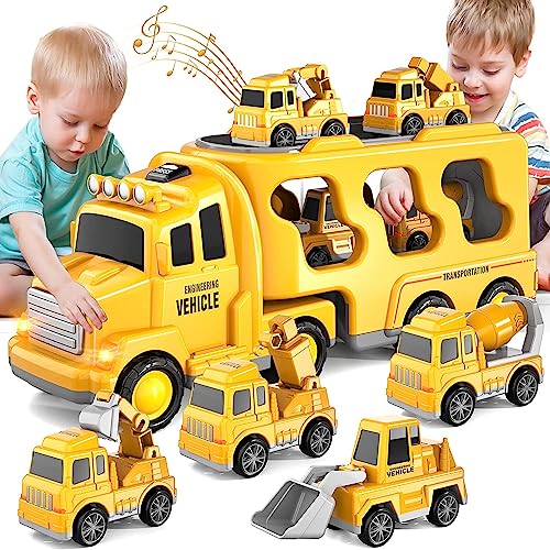 Kinder Bauwagen Spielzeug LKW für Kleinkinder Jungen Mädchen 1 2 3 4 5 6 Jahre alt, 5 in 1 Kleinkind LKWs Spielzeug für Jungen Alter 1-3 3-5, Weihnachten Geburtstag Geschenk Kinder Bauwagen Spielzeug LKW für Kleinkinder Jungen Mädchen 1 2 3 4 5 6 Jahre alt, 5 in 1 Kleinkind LKWs Spielzeug für Jungen Alter 1-3 3-5, Weihnachten Geburtstag Geschenk von KukuFun