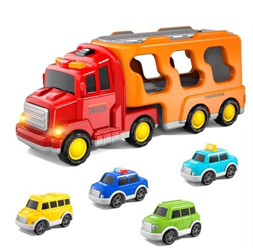 Kinder Cartoon Auto Spielzeug LKW für Kleinkinder Jungen Mädchen 1 2 3 4 5 6 Jahre alt, Kleinkind Trucks Spielzeug für Jungen 1-3 3-5, Weihnachten Geburtstag Geschenk Auto Sets mit Licht Sound Kinder Cartoon Auto Spielzeug LKW für Kleinkinder Jungen Mädchen 1 2 3 4 5 6 Jahre alt, Kleinkind Trucks Spielzeug für Jungen 1-3 3-5, Weihnachten Geburtstag Geschenk Auto Sets mit Licht Sound von KukuFun