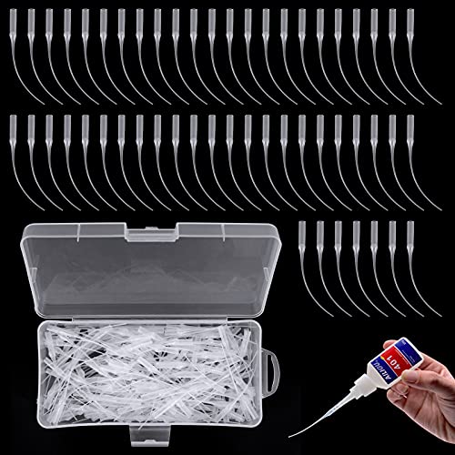 Kleber Mikrospitzen 300Pcs Kunststoffkleber Flaschenspitzen Pipetten-Tropfer kleber mirco tips für Handwerk, Labordosieren, Klebespender von Kulannder