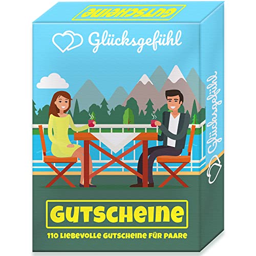 Glücksgefühl - GUTSCHEINE für Paare - Paar Geschenkkarten für eine wunderbare gemeinsame Zeit - Geburtstagsgeschenk für Partner Partnerin (110 Karten, Gutscheine) von Kulinu