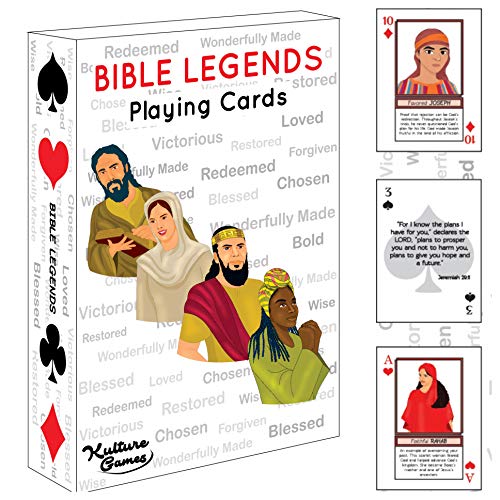 Kulture Games Spielkarten: Bibellegenden – Diverse Bibelfiguren, Geschichten & ermutigende Bibelverse – Quizkartenspiel – Christliche Karten für Familienspielabend – christliche Geschenke Kulture Games Spielkarten: Bibellegenden – Diverse Bibelfiguren, Geschichten & ermutigende Bibelverse – Quizkartenspiel – Christliche Karten für Familienspielabend – christliche Geschenke von Kulture Games
