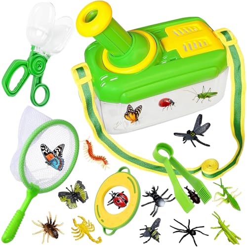 Kulveanju Entdecker Set für Kinder ab 4, 17 Stück Forscherset für Kinder, Insektenbox mit Drehbar Lupe, Kinderlupe, Insektenfänger, 12 Gefälschte Insekten, Geschenk Spielzeug Draußen ab 3 4 5 6 Jahre Kulveanju Entdecker Set für Kinder ab 4, 17 Stück Forscherset für Kinder, Insektenbox mit Drehbar Lupe, Kinderlupe, Insektenfänger, 12 Gefälschte Insekten, Geschenk Spielzeug Draußen ab 3 4 5 6 Jahre von Kulveanju