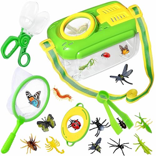 Kulveanju Entdecker Set für Kinder ab 4, 17 Stück Forscherset für Kinder, Insektenbox mit Lupe, Kinderlupe, Insektenfänger, 12 Gefälschte Insekten, Geschenk Spielzeug Draußen ab 3 4 5 6 Jahre Kulveanju Entdecker Set für Kinder ab 4, 17 Stück Forscherset für Kinder, Insektenbox mit Lupe, Kinderlupe, Insektenfänger, 12 Gefälschte Insekten, Geschenk Spielzeug Draußen ab 3 4 5 6 Jahre von Kulveanju