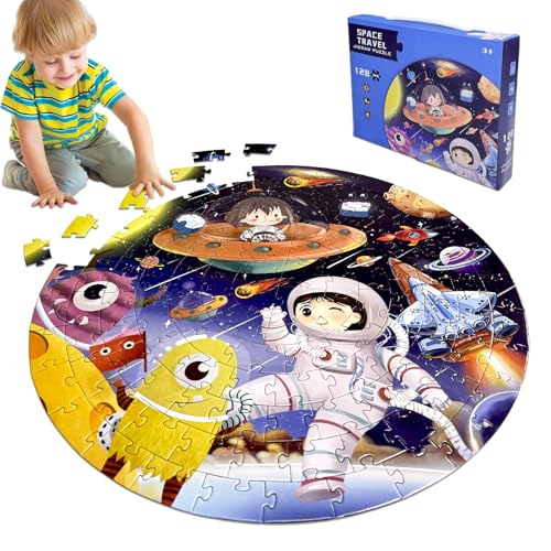 Kulveanju Kinder Puzzle ab 4 5 6 Jahre, 128 Teile Bodenpuzzle, Raumschiff Puzzle, Große Kinderpuzzle Spielzeug Kreisförmig, Puzzle für Jungen und Mädchen 3-7 Jährige Geschenk, 42x42 cm Kulveanju Kinder Puzzle ab 4 5 6 Jahre, 128 Teile Bodenpuzzle, Raumschiff Puzzle, Große Kinderpuzzle Spielzeug Kreisförmig, Puzzle für Jungen und Mädchen 3-7 Jährige Geschenk, 42x42 cm von Kulveanju