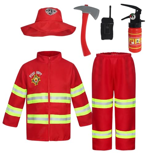 KumSoomliy Feuerwehrmann-Kostüm für Kinder, Kostüm, Jungen, Kinder, Rollenspiel, Feuerwehrmann-Outfits KumSoomliy Feuerwehrmann-Kostüm für Kinder, Kostüm, Jungen, Kinder, Rollenspiel, Feuerwehrmann-Outfits von KumSoomliy