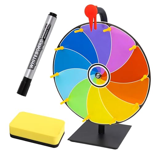 Glücksrad - Kreis 30 cm zum Basteln mit 10 Fächern, beinhaltet Marker und Gummi, ideales Spielrad für Partys, Pubs, Messen und Karneval von Kunaxku