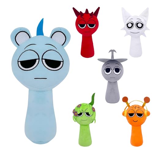 Plüschtier-Set Sprunki - 25cm Wenda und Grau | Weiche und witzige Kuscheltier für Fans | Ideales Geschenk zum Geburtstag für Kinder und Sammler (Sky blue) von Kunaxku