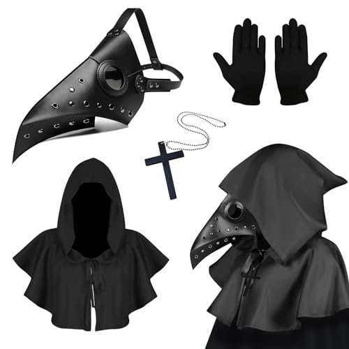 Kungfu Mall Plague Doctor Maske, Steampunk Lange Nase Vogelmaske, Halloween Vogel Schnabel Maske, Halloween Kostüm Requisiten Maske, Retro Leder Vogelmaske für Halloween Cosplay Party Requisiten Kungfu Mall Plague Doctor Maske, Steampunk Lange Nase Vogelmaske, Halloween Vogel Schnabel Maske, Halloween Kostüm Requisiten Maske, Retro Leder Vogelmaske für Halloween Cosplay Party Requisiten von Kungfu Mall