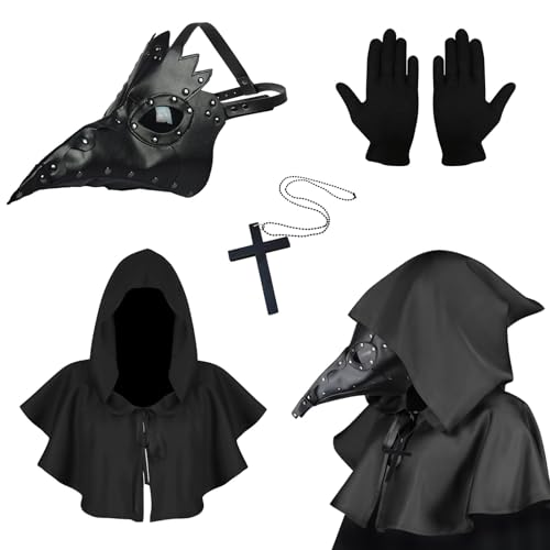 Kungfu Mall Plague Doctor Maske, Steampunk Lange Nase Vogelmaske, Halloween Vogel Schnabel Maske, Halloween Kostüm Requisiten Maske, Retro Leder Vogelmaske für Halloween Cosplay Party Requisiten Kungfu Mall Plague Doctor Maske, Steampunk Lange Nase Vogelmaske, Halloween Vogel Schnabel Maske, Halloween Kostüm Requisiten Maske, Retro Leder Vogelmaske für Halloween Cosplay Party Requisiten von Kungfu Mall