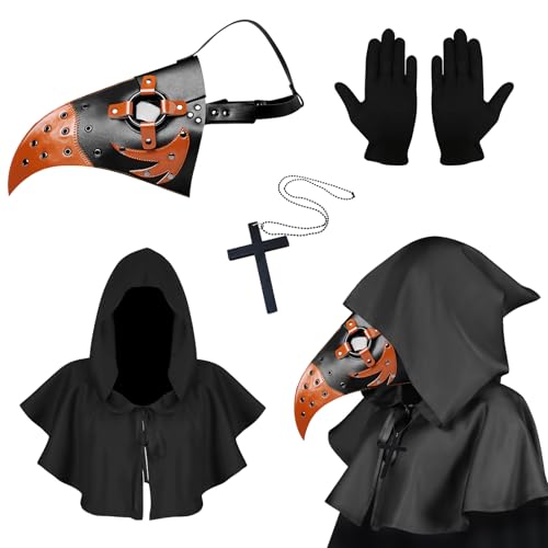 Kungfu Mall Plague Doctor Maske, Steampunk Lange Nase Vogelmaske, Halloween Vogel Schnabel Maske, Halloween Kostüm Requisiten Maske, Retro Leder Vogelmaske für Halloween Cosplay Party Requisiten Kungfu Mall Plague Doctor Maske, Steampunk Lange Nase Vogelmaske, Halloween Vogel Schnabel Maske, Halloween Kostüm Requisiten Maske, Retro Leder Vogelmaske für Halloween Cosplay Party Requisiten von Kungfu Mall