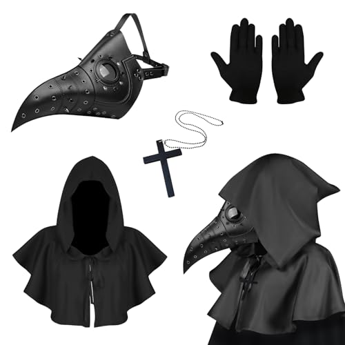 Kungfu Mall Plague Doctor Maske, Steampunk Lange Nase Vogelmaske, Halloween Vogel Schnabel Maske, Halloween Kostüm Requisiten Maske, Retro Leder Vogelmaske für Halloween Cosplay Party Requisiten Kungfu Mall Plague Doctor Maske, Steampunk Lange Nase Vogelmaske, Halloween Vogel Schnabel Maske, Halloween Kostüm Requisiten Maske, Retro Leder Vogelmaske für Halloween Cosplay Party Requisiten von Kungfu Mall