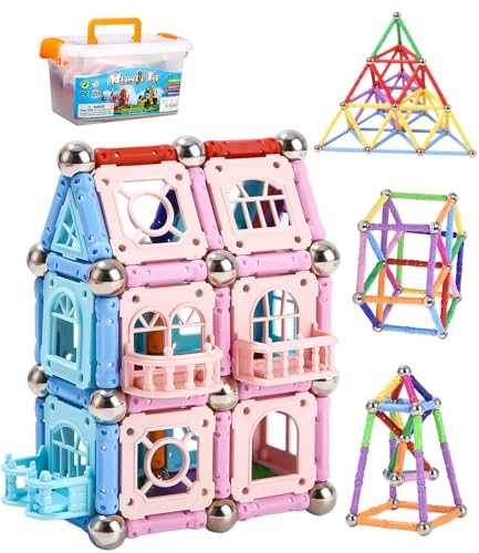 Kureny Magnetische Bausteine Pädagogische Bauklötze Set,328 Stück Magnetische Stöcke Blöcke, Magnetspielzeug Magneten Kinder,Ungiftiges Spielzeug 3D-Puzzle mit Aufbewahrungstasche Kureny Magnetische Bausteine Pädagogische Bauklötze Set,328 Stück Magnetische Stöcke Blöcke, Magnetspielzeug Magneten Kinder,Ungiftiges Spielzeug 3D-Puzzle mit Aufbewahrungstasche von Kureny