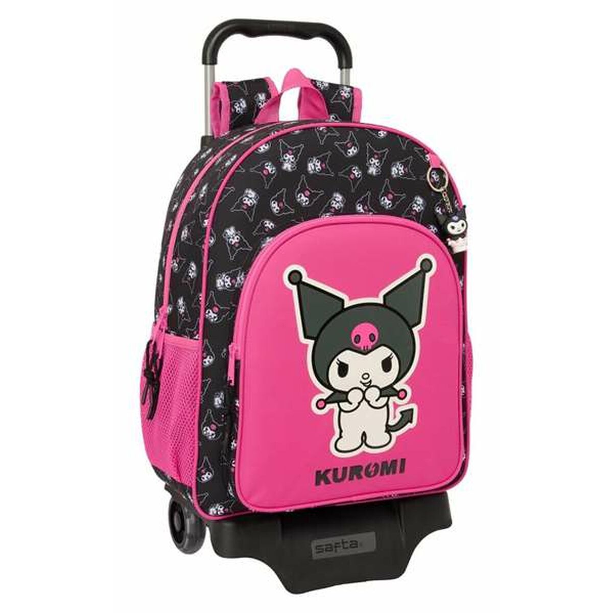 Schulrucksack mit Rollen Kuromi Schwarz Fuchsia 33 x 42 x 14 cm von Kuromi