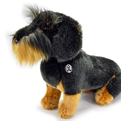 Dackel Kuscheltier Hund sitzend 31 cm - Plüsch Rauhaardackel WALDI von Kuscheltiere.biz