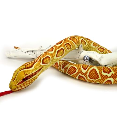 Goldpython 100cm Kuscheltier Schlange Python Albino Plüschschlange gelb Plüschtier KORWE von Kuscheltiere.biz