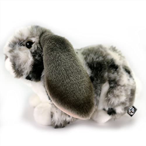 Hase Widder Kaninchen Kuscheltier mit Schlappohren grau weiß Plüschtier BOMMEL von Kuscheltiere.biz