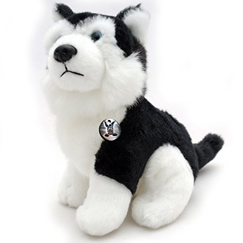 Husky KIRIMA Schlittenhund sitzend schwarz-weiß mit blauen Augen Kuscheltier 15 cm Plüschtier Hund Plüschhund Husky KIRIMA Schlittenhund sitzend schwarz-weiß mit blauen Augen Kuscheltier 15 cm Plüschtier Hund Plüschhund von Kuscheltiere.biz