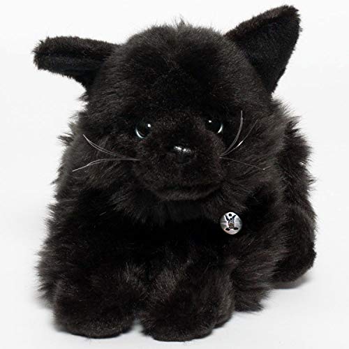 Katze Kuscheltier schwarz liegend 27 cm Plüschtier Kater Rusty von Kuscheltiere.biz