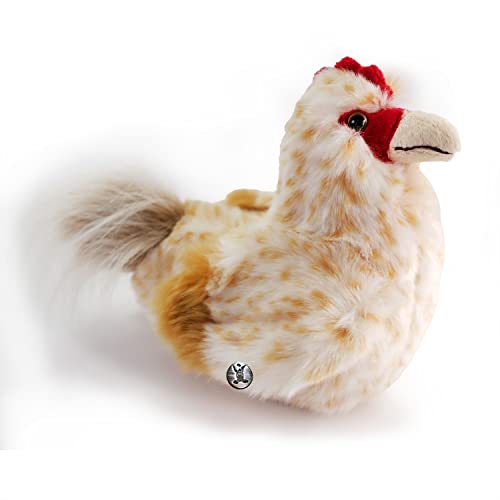Kuscheltiere.biz Henne Huhn braun getupft Premium Plüschtier sitzend Hahn PUSCHEL von Kuscheltiere.biz