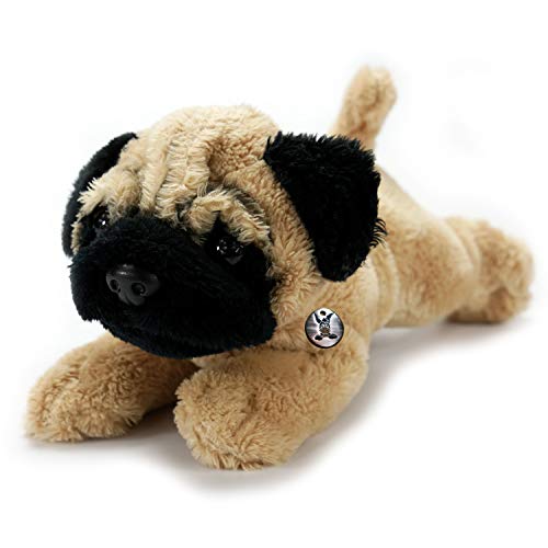 Mops Kuscheltier Hund liegend 20 cm - Plüschtier Gizmo Bulldogge von Kuscheltiere.biz