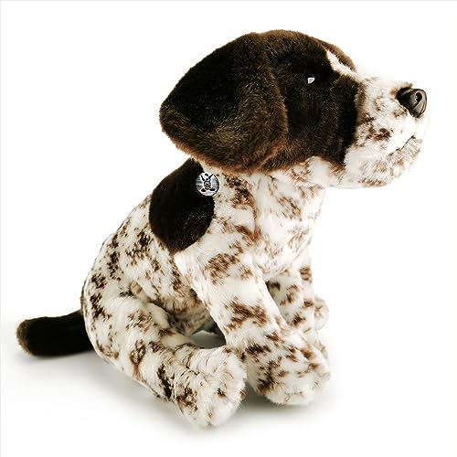 Pointer Jagdhund Kuscheltier Hund sitzend Plüschtier Wanda von Kuscheltiere.biz