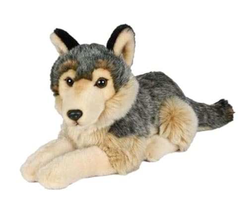 Wolf Kuscheltier liegend 31 cm Plüschtier Plüschwolf Django von Kuscheltiere.biz