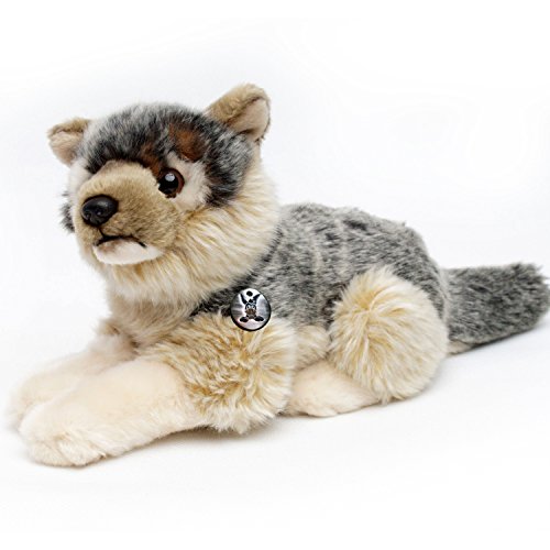 Wolf Welpe Kuscheltier liegend 28 cm Plüschtier Wölfchen * RAYKA von Kuscheltiere.biz