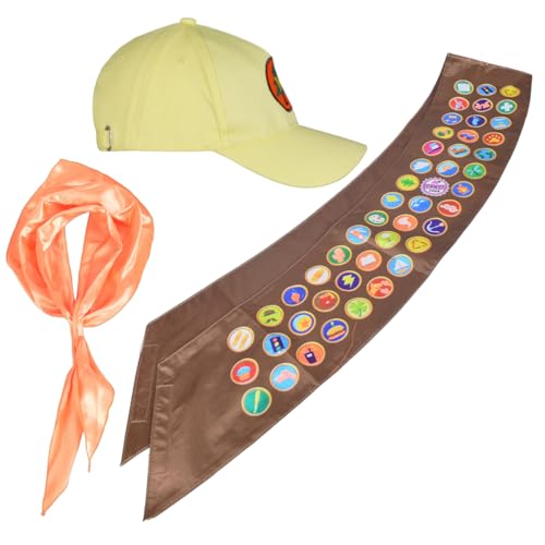 Kusilop Herren Halloween Kostüm Up Halstuch Schärpe Hut Up Kostüm Wildnis Entdecker Kostüm Gelb von Kusilop