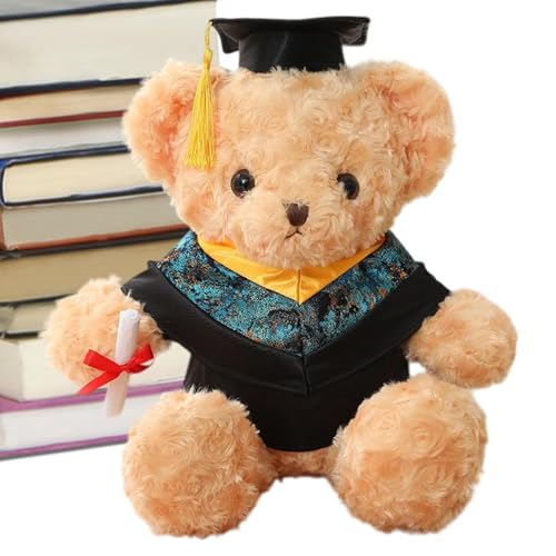 Kustimantu Abschlussgefüllter Tier, Abschlussplüsch - Sammlerpuppe Soft Throw Pillow | Graduation Plüschbär Stofftiere mit und Kleidung für Freunden Verwandte College High School Party von Kustimantu
