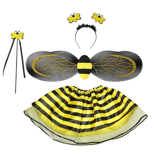 Kustimantu Bienenrock Kinder, Kostüm mit Wings Stirnband Stab Kustimantu Bienenrock Kinder, Kostüm mit Wings Stirnband Stab von Kustimantu