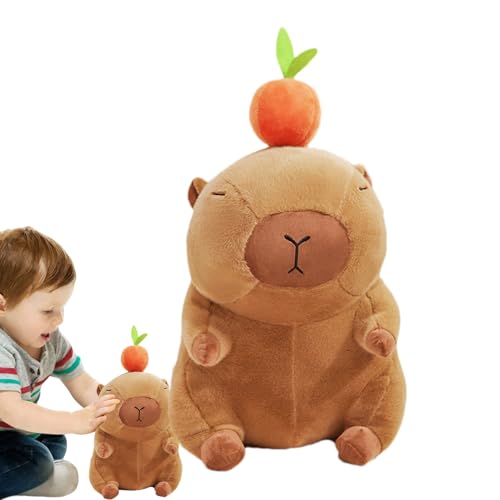 Kustimantu Capybara Plüschtier, Capybara Plüschtier | Süße Capybara - Süße Capybara-Kuscheltiere, 13,8 Zoll weiche Capybara-Plüschkissenpuppe für Mädchen-Kinderdekoration von Kustimantu
