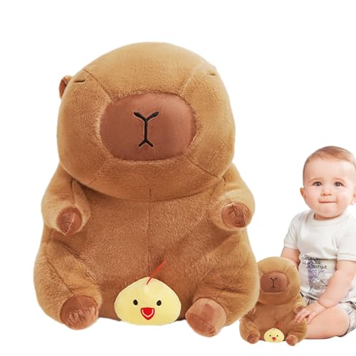 Kustimantu Capybara Stofftier,Gefüllter Capybara | Weiche Capybara-Puppe - Süße Capybara-Kuscheltiere, 13,8 Zoll weiche Capybara-Plüschkissenpuppe für Mädchen-Kinderdekoration von Kustimantu