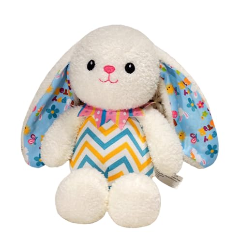 Kustimantu Hasengefüllter Tier, Plüsch -Osterhase,Handgefertigtes Hugble Bunny Plüschspielzeug Osterkaninchen | Bequeme Tischplattendekorationen, gestreiftes Design, Ostermittel für Schlafzimmerdekor, von Kustimantu