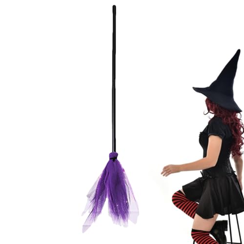 Kustimantu Hexenbesen Für Kinder - Halloween Deko Besen - Spielaccessoire Für Hexenhaus Bühnenauftritte Kostümpartys Cosplay Haustür Halloween Kostüme von Kustimantu