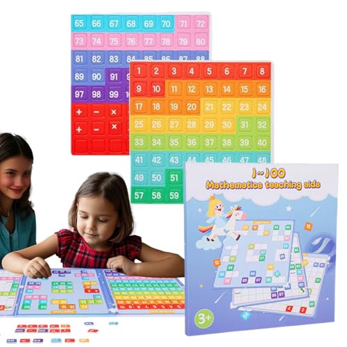 Kustimantu Hunderte Chart, Hundert Board - 1 bis 100 Zahlendiagramm | Lern- und Bildungsspielzeug, Klassenzimmer muss für alle Kinder im Vorschulalter Haken von Kustimantu