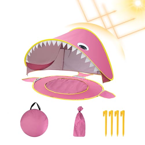 Kustimantu Spielhauszelt, Kinder im Innenzelt | Cartoon Sun Shade Tent | UV-Schutz wasserdicht mit integriertem kleinem Pool, Faltbarer tragbarer Sonnenschutz für das Campingfischen in der Familie von Kustimantu