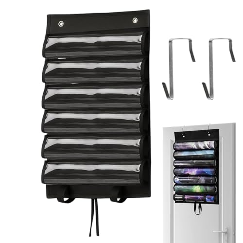 Kustimantu Spielkartenhalter – Wand-Organizer mit 7 Taschen mit transparenten Hüllen für Spielmatte, Hängeaufbewahrung für Karten, Würfel und Zubehör – Haus und Reise von Kustimantu