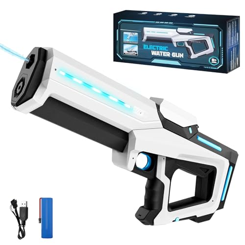 KutaKuta Elektrische Wasserpistole, Leistungsstarke Wasserspritzpistole 6-8M Long Range Wasserpistole mit 300ML Kapazität Füllen in 12 Sekunden, Electric Water Gun Automatic für Sommer Pool Party KutaKuta Elektrische Wasserpistole, Leistungsstarke Wasserspritzpistole 6-8M Long Range Wasserpistole mit 300ML Kapazität Füllen in 12 Sekunden, Electric Water Gun Automatic für Sommer Pool Party von KutaKuta
